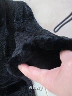 300 black genuine Persian Lamb with Mink fur coat L vintage treasure amazing