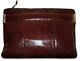 $440 Vintage Ronora & Rivoli Rust Brown Genuine Snakeskin 9.5 X 13 Slim Handbag