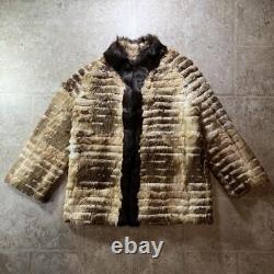 80S Vintage Real Fur Jacket No Collar Design No. 11