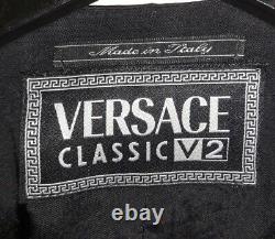 90s Genuine Designer Gianni Vintage Versace Classic V2 Vest Grey Charcoal Black