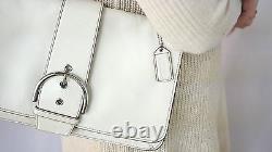 Authentic COACH Shoulder Bag Purse Genuine Leather White/Ivory Vintage