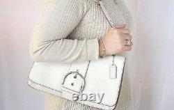 Authentic COACH Shoulder Bag Purse Genuine Leather White/Ivory Vintage