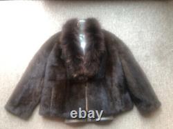 B2-1Vintage New Design 100% High Quality real fox Collar With Mink Fur Coat