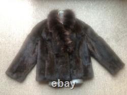 B2-1Vintage New Design 100% High Quality real fox Collar With Mink Fur Coat