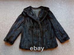 B7 Vintage 100% real black mink fur coat