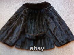 B7 Vintage 100% real black mink fur coat