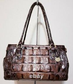 BRAHMIN Vintage ESPRESSO ORINOCO GENUINE LEATHER SHOULDER BAG SATCHEL HANDBAG