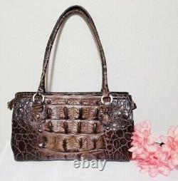 BRAHMIN Vintage ESPRESSO ORINOCO GENUINE LEATHER SHOULDER BAG SATCHEL HANDBAG