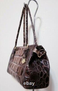 BRAHMIN Vintage ESPRESSO ORINOCO GENUINE LEATHER SHOULDER BAG SATCHEL HANDBAG