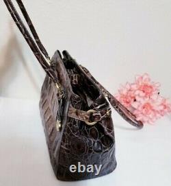 BRAHMIN Vintage ESPRESSO ORINOCO GENUINE LEATHER SHOULDER BAG SATCHEL HANDBAG