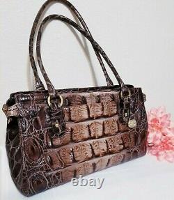 BRAHMIN Vintage ESPRESSO ORINOCO GENUINE LEATHER SHOULDER BAG SATCHEL HANDBAG