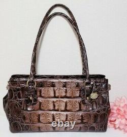 BRAHMIN Vintage ESPRESSO ORINOCO GENUINE LEATHER SHOULDER BAG SATCHEL HANDBAG