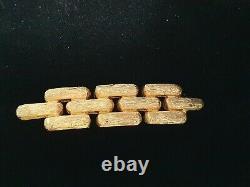 Beautiful Vintage Genuine Givenchy Textured Gold Tone Watchstrap Design Brooch