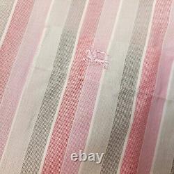 Burberry Vintage Shirt Large Mens Pink Short Sleeve Striped Genuine Regular Fit