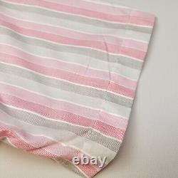 Burberry Vintage Shirt Large Mens Pink Short Sleeve Striped Genuine Regular Fit