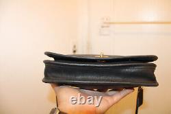 COACH Black Leather Early Dinky Shoulder Clutch Bag with Hangtag NYC Vintage RARE