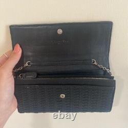 Christian Dior vintage black purse, with chain and letters-real leather