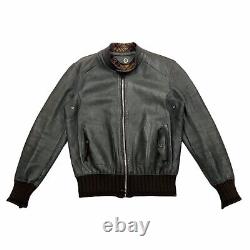 Delan Real Soft Leather Lined Jacket Vintage High End Designer Biker Grey VTG