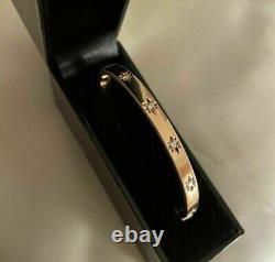 Designed Vintage 0.80Ct Real Moissanite Bangle Bracelet 14K Yellow Gold Plated
