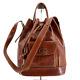 Designer Bonia Vintage Distressed Leather Bucket Shoulder Bag In Brown Y2k