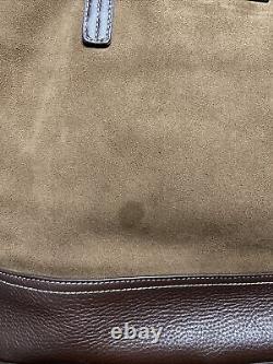 Eddie Bauer Vintage Brown Genuine Leather Large Laptop Shoulder Hand Bag Tote