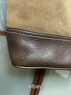 Eddie Bauer Vintage Brown Genuine Leather Large Laptop Shoulder Hand Bag Tote