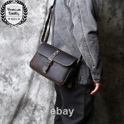 GENUINE LEATHER Mens Designer Bag Vintage Sling Crossbody Messenger Satchel Pack