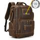 Genuine Leather Mens Vintage Designer Bag Luxury Travel School Business Backpack