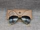 Genuine Bausch & Lomb Ray-ban Aviator Vintage Sunglasses 52/14 Gold / Green