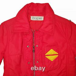 Genuine Designer BOGNER Vintage / Retro red padded snow ski winter jacket