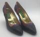 Genuine Ostrich Size 7uk Black Lanzoni & B Exquisite Vintage Design Of The 70s