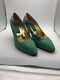 Genuine Ostrich Size 7uk Green Lanzoni & B Exquisite Vintage Design Of The 70s