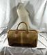 Genuine Olive And Tan Leather Duffle Travel Bag Vintage Unisex