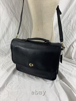 Genuine vintage COACH 5181 COLEBROOK black leather briefcase brief crossbody