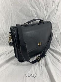 Genuine vintage COACH 5181 COLEBROOK black leather briefcase brief crossbody