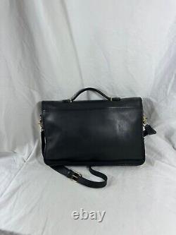 Genuine vintage COACH Lexington black leather briefcase brief messenger