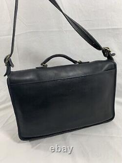 Genuine vintage COACH Metropolitan black leather briefcase laptop carrier work