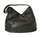 Gianni Versace Vintage Black Medusa Leather Hobo Bag Handbag Top Zip Strap