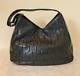 Gianni Versace Vintage Black Medusa Leather Hobo Bag Handbag Top Zip Strap