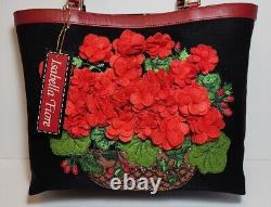 Isabella Fiore 3d Floral Basket, Beaded, Multi Media Applique, Shoulder Bag Nwt$345