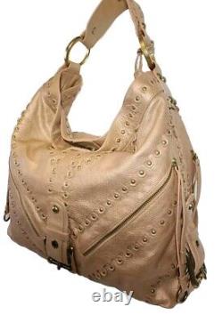 Isabella Fiore Carina Large Metal Of Honor Leather Hobo Accents Shoulder $795