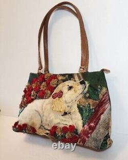 Isabella Fiore Doggy Diva, 3d Floral, Beaded, Multi Media Applique, Handbag Nwt $365