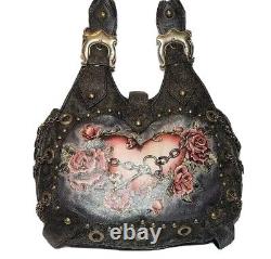 Isabella Fiore Rare Britta Me Hearty Studded Floral Hobo Shoulder Handbag $795