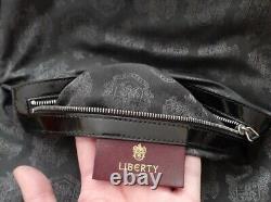 LIBERTY of LONDON Vintage Black Gold Leather Large Tote Handbag, Authentic. Ex