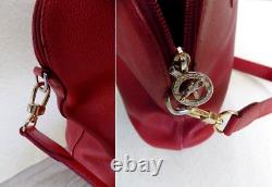 LONGCHAMP Paris Vintage Bolide Cherry Red Genuine Leather Bag (M) France