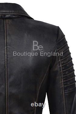 Ladies Vintage Look Leather Jacket Fashion Designer Series Real Leather 9334