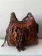 Lockheart Brown Braidy Bunch Woven Tassel Vtg Leather Shoulder Handbag