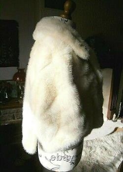 Magnificent vtg WHITE real mink fur BOLERO opera jacket, FABULOUS DESIGN, MINT