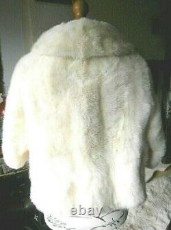 Magnificent vtg WHITE real mink fur BOLERO opera jacket, FABULOUS DESIGN, MINT