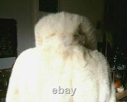 Magnificent vtg WHITE real mink fur BOLERO opera jacket, FABULOUS DESIGN, MINT